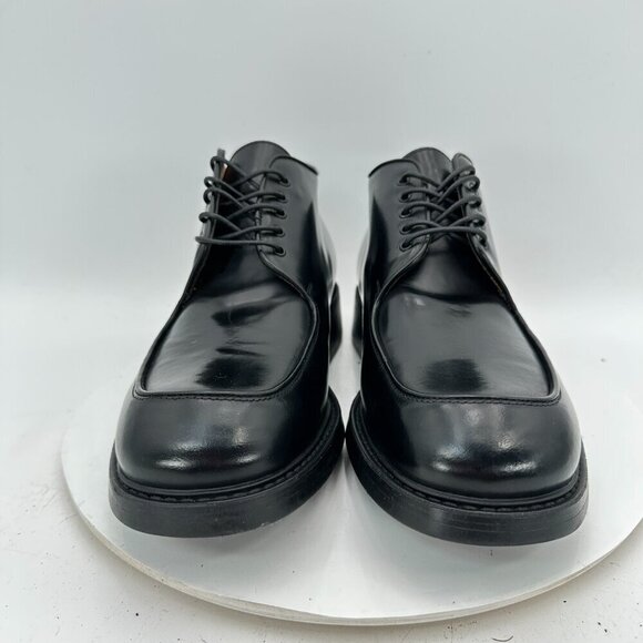 Pawelk's Men Size EU 44 US 10 Black Leather Moc Toe Lace Up Ankle Chukka Boot - Picture 2 of 12